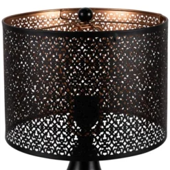 Northlight Teardrop Iron Table Lamp With Laser-Cut Shade - 20" - Black And Copper 7 Northlight Teardrop Iron Table Lamp With Laser-Cut Shade - 20" - Black And Copper -Home Decor GUEST 2a25634a bab1 4a8d af3d ab60009a3496