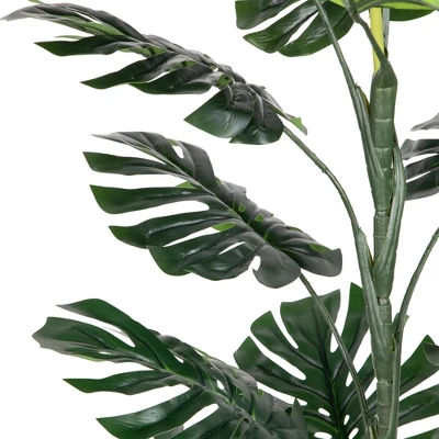 Northlight 4' Potted Two Tone Green Artificial Monstera Plant 2 Northlight 4' Potted Two Tone Green Artificial Monstera Plant - Image 2