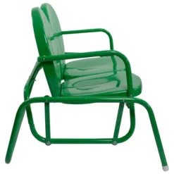 Northlight 2-Person Outdoor Retro Tulip Metal Patio Double Glider Chair, Green -Home Decor GUEST 2a55da8d 8b7c 4043 af99 b7a93e999f17