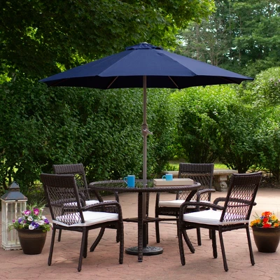 Northlight 7.5' Octagon Outdoor Patio Market Umbrella With Hand Crank - Navy Blue 1 Northlight 7.5' Octagon Outdoor Patio Market Umbrella With Hand Crank - Navy Blue