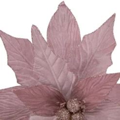 Northlight 24" Glittered Pink Poinsettia Christmas Stem Spray -Home Decor GUEST 2b84d162 a783 4844 a646 891c708d702c