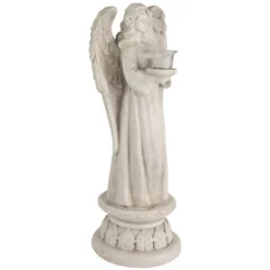 Northlight 22.5" Standing Religious Angel With Bird Bath Votive Candle Holder Outdoor Patio Garden Statue - Gray -Home Decor GUEST 2c5c3b45 1580 4e5f a7c5 3664f2fd3814