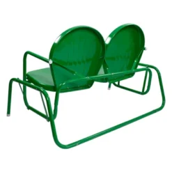 Northlight 2-Person Outdoor Retro Tulip Metal Patio Double Glider Chair, Green -Home Decor GUEST 2c807cc7 fcf0 476c b0c9 772cd9c94c01