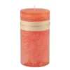 Northlight 6" Tangerine Orange Traditional Cylindrical Pillar Candle