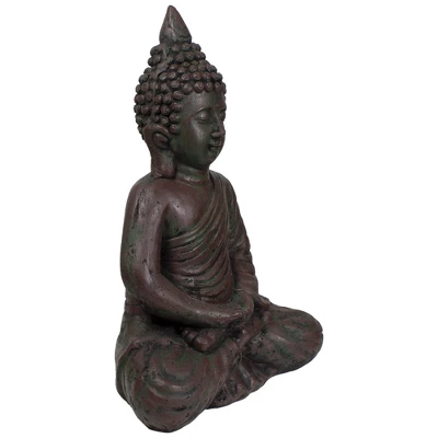 Northlight 17.5" Dark Brown Meditating Buddha Outdoor Garden Statue 2 Northlight 17.5" Dark Brown Meditating Buddha Outdoor Garden Statue - Image 2
