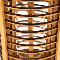 Northlight Rattan Glass Candle Lantern With Jute Handle - 11.5" -Home Decor GUEST 3013d4c5 7262 41d3 95e8 ff75c81d5cd7