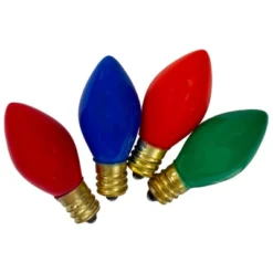 Northlight Pack Of 4 Multi-Color Opaque C7 Christmas Replacement Bulbs