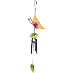 Northlight 19" Orange Metal Butterfly Outdoor Garden Windchime -Home Decor GUEST 30894b1e 51e6 4221 a8d6 31acda6e2111