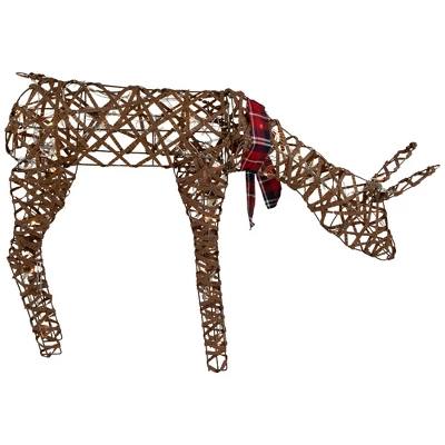 Northlight 35" LED Lighted Feeding Rattan Reindeer Outdoor Christmas Decoration 3 Northlight 35" LED Lighted Feeding Rattan Reindeer Outdoor Christmas Decoration - Image 3