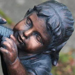 Northlight 29" Children At The Water Pump Well Outdoor Patio Garden Fountain - Black/Bronze -Home Decor GUEST 30a91cf6 1295 45e3 a383 3a68a4de338a