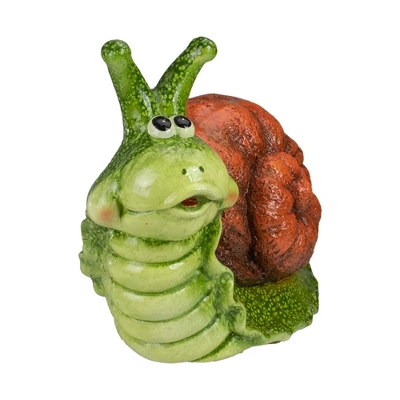 Northlight 13.5" Green And Brown Snail Outdoor Garden Statue 2 Northlight 13.5" Green And Brown Snail Outdoor Garden Statue - Image 2