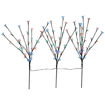 Northlight Set Of 3 Pre-Lit Cherry Blossom Artificial Tree Branches 2.5' - Multicolor LED Lights 2 Northlight Set Of 3 Pre-Lit Cherry Blossom Artificial Tree Branches 2.5' - Multicolor LED Lights - Image 2