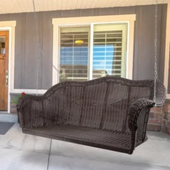 Northlight Hand Woven Resin Wicker Porch Swing With Chain - Dark Brown -Home Decor GUEST 344870b9 1134 4cfa a229 72739b90cc2c