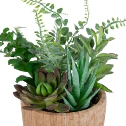 Northlight 12" Mixed Succulents And Fern Artificial Potted Arrangement - Green/Brown -Home Decor GUEST 348aa4a5 ad9e 44ba ae5a ce3586cbc2c2