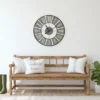 Northlight 18" Round Galvanized Metal Roman Numeral Wall Clock