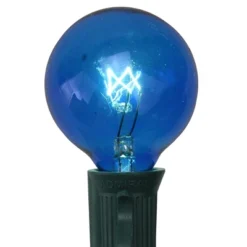 Northlight Pack Of 25 Incandescent Blue G40 Globe Christmas Replacement Light Bulbs - 7 Watts