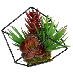 Northlight Artificial Succulent Arrangement With Metal Wire Frame - 7" -Home Decor GUEST 3769f5c8 ecbe 49e5 813d 4ab54cff8a07