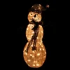 Northlight 43" Lighted White And Gold Snowman Outdoor Christmas Decoration