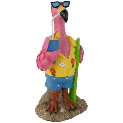 Northlight 11.5" Tropical Pink Flamingo Outdoor Garden Statue 2 Northlight 11.5" Tropical Pink Flamingo Outdoor Garden Statue - Image 2
