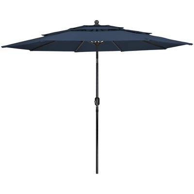 Northlight 9.75ft Outdoor Patio Market Umbrella With Hand Crank And Tilt, Navy Blue 6 Northlight 9.75ft Outdoor Patio Market Umbrella With Hand Crank And Tilt, Navy Blue - Image 6