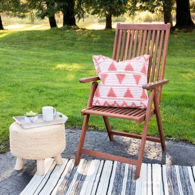 Northlight 20" Orange And Cream Handloom Woven Outdoor Square Throw Pillow 1 Northlight 20" Orange And Cream Handloom Woven Outdoor Square Throw Pillow