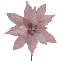 Northlight 24" Glittered Pink Poinsettia Christmas Stem Spray -Home Decor GUEST 3a60a47f 5de1 4f33 b45d 356dc8b9e57c