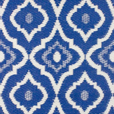 Northlight 4' X 6' Blue And White Geometric Rectangular Outdoor Area Rug 3 Northlight 4' X 6' Blue And White Geometric Rectangular Outdoor Area Rug - Image 3