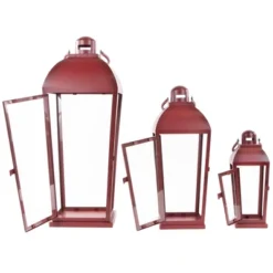 Northlight Set Of 3 Red Antique Style Candle Lanterns 23.5" -Home Decor GUEST 3a8384c5 8ece 4c7a a72b 90f25d6de35b