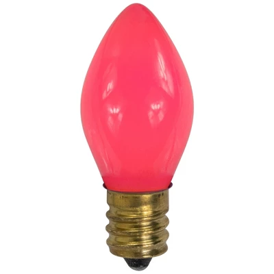 Northlight Pack Of 25 Opaque Pink C7 Christmas Replacement Bulbs 5 Northlight Pack Of 25 Opaque Pink C7 Christmas Replacement Bulbs - Image 5