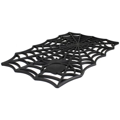 Northlight Black Spider Web Rectangular Halloween Doormat 18" X 30" 3 Northlight Black Spider Web Rectangular Halloween Doormat 18" X 30" - Image 3