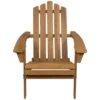 Northlight 36" Natural Stained Classic Folding Wood Adirondack Chair