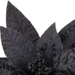 Northlight 25" Black Glittered Poinsettia Christmas Floral Stem Spray -Home Decor GUEST 3fdb79c9 df83 4e4b ab98 6fce277d5d7e