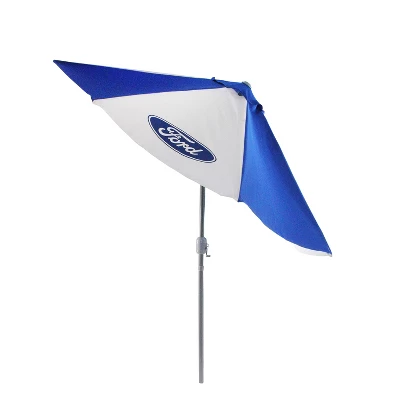 Northlight 9' Ford Officially Licenced Outdoor Patio Umbrella With Hand Crank And Tilt - Blue/White 1 Northlight 9' Ford Officially Licenced Outdoor Patio Umbrella With Hand Crank And Tilt - Blue/White
