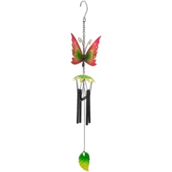 Northlight 19" Red Metal Butterfly Outdoor Garden Windchime -Home Decor GUEST 4364588d b526 412b 8164 a9688f4a175e