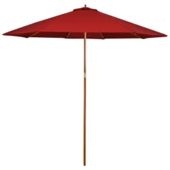Northlight 8.5ft Outdoor Patio Market Umbrella With Wooden Pole, Red -Home Decor GUEST 436cd2d9 d8c1 4497 b4e1 2c6fd286af9f