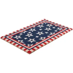 Northlight Blue And Red Americana Stars And Striped Border Coir Outdoor Doormat 18" X 30" -Home Decor GUEST 43bee2ae 6ab5 4651 b281 bfccce02e3f4