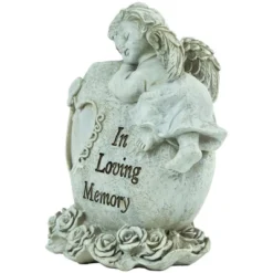 Northlight 6.5" Religious "In Loving Memory" Sleeping Angel Bereavement Outdoor Patio Garden Statue - Gray -Home Decor GUEST 43e42a30 9a5f 401c adcd 7df1325aa923
