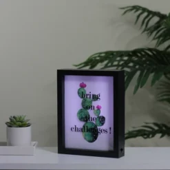 Northlight LED Lighted 'Bring On The Challenges' Cactus Framed Light Box 9" X 7" 5 Northlight LED Lighted 'Bring On The Challenges' Cactus Framed Light Box 9" X 7" -Home Decor GUEST 441ed916 2e64 4e4f b862 3bc430e443cc