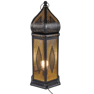 Northlight 23.5" Black And Gold Moroccan Style Lantern Table Lamp 3 Northlight 23.5" Black And Gold Moroccan Style Lantern Table Lamp - Image 3