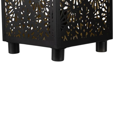 Northlight Floral Laser-Cut Iron Table Lamp - 11" - Black And Gold 4 Northlight Floral Laser-Cut Iron Table Lamp - 11" - Black And Gold - Image 4