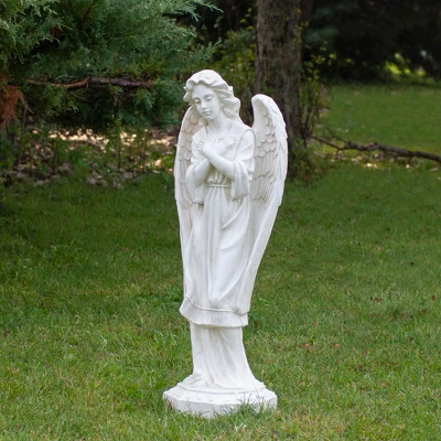 Northlight 30" Ivory Angel With Arms Folded Outdoor Garden Statue 1 Northlight 30" Ivory Angel With Arms Folded Outdoor Garden Statue