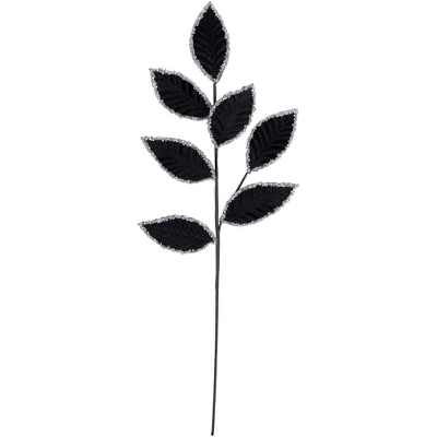 Northlight 26" Black And Silver Sequin Leaves Christmas Spray 5 Northlight 26" Black And Silver Sequin Leaves Christmas Spray - Image 5
