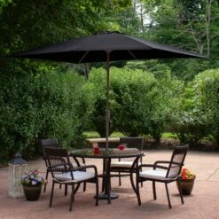 Northlight 10' X 6.5' Outdoor Patio Market Umbrella With Hand Crank - Black