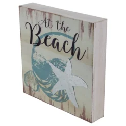 Northlight Seashells And Starfish "At The Beach" Coastal Wall Plaque 8" X 8" -Home Decor GUEST 4bde4633 bbe0 4f5f b12a c4de528e9de1