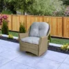 Northlight 34" Gray Resin Wicker Deep Seated Glider Chair With Gray Cushions