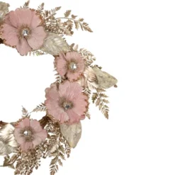 Northlight Champange And Pink Flower Wreath, 24-Inch, Unlit -Home Decor GUEST 4cb601ed d6b3 4cfc 95fb 173b8955d630