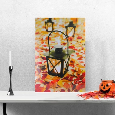 Northlight LED Lighted Fall Foliage And Lanterns Canvas Wall Art 23.5" X 15.5" 1 Northlight LED Lighted Fall Foliage And Lanterns Canvas Wall Art 23.5" X 15.5"