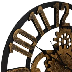 Northlight 24" Gold And Black Battery Operated Round Wall Clock With Cogs -Home Decor GUEST 4e5f4c85 6110 44d6 bab2 b9c286bed326