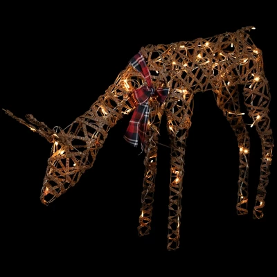Northlight 35" LED Lighted Feeding Rattan Reindeer Outdoor Christmas Decoration 5 Northlight 35" LED Lighted Feeding Rattan Reindeer Outdoor Christmas Decoration - Image 5