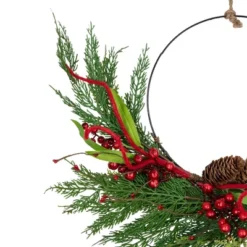Northlight Real Touch™️ Mixed Greenery And Berries Artificial Christmas Wreath - 18" - Unlit -Home Decor GUEST 4ee20fc1 e9ce 4159 a4a4 b286ca829173